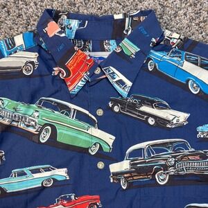 Reyn Spooner Reyn Sports Men's Large Vintage Classic Cars Bel Air Hawaiian Shirt